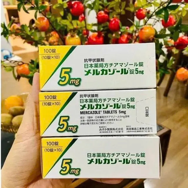 Vi&ecirc;n uống hỗ trợ tuyến gi&aacute;p Mercazole 5mg Aska Nhật Bản