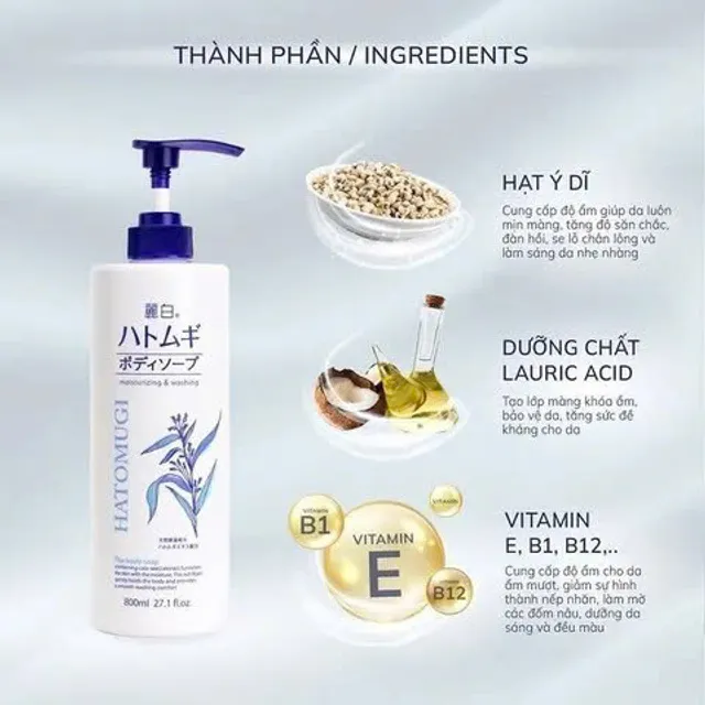 H&igrave;nh ảnh Sữa Tắm &Yacute; Dĩ Hatomugi