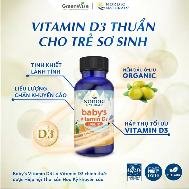 Vitamin D3 thuần tinh khiết Nordic Naturals