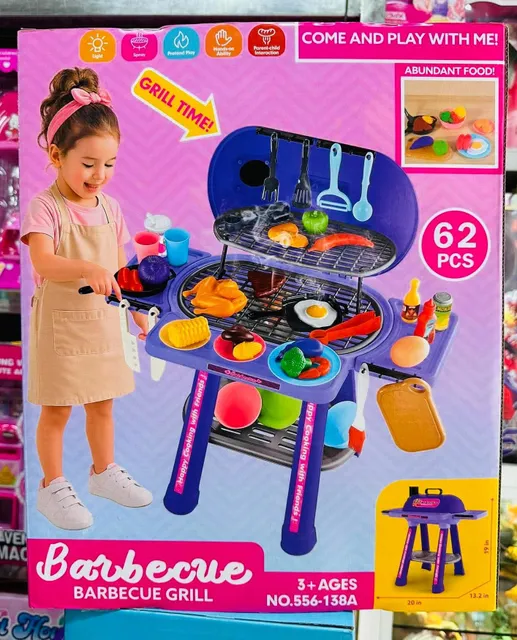Trẻ em chơi bộ đồ chơi BBQ