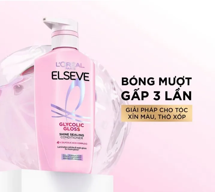 Bộ dầu gội xả L'Oreal Paris Elseve Glycolic Gloss