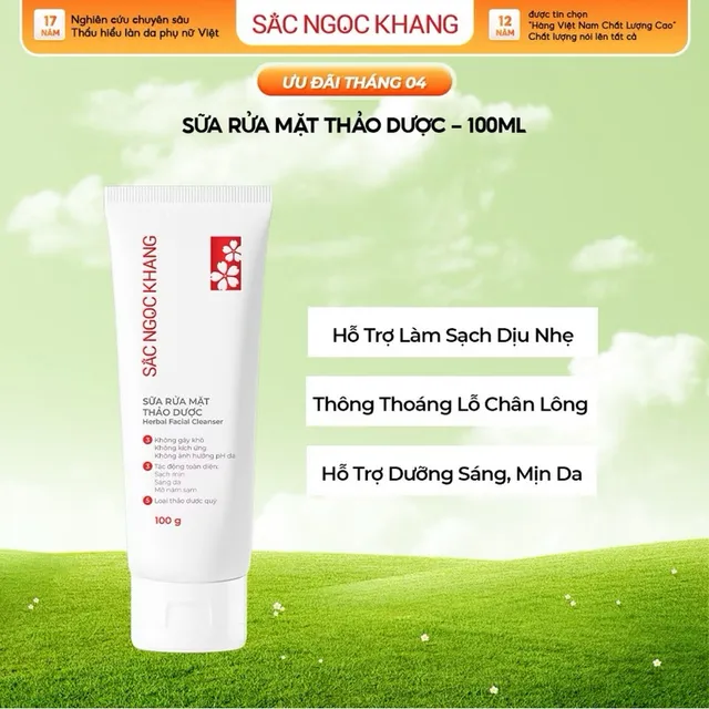 Sữa Rửa Mặt Sắc Ngọc Khang 100g