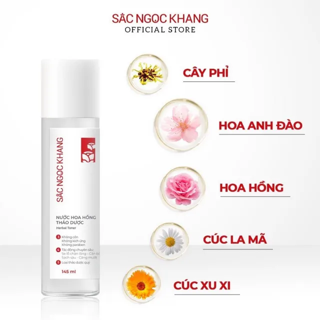 L&agrave;n da được chăm s&oacute;c bởi Nước Hoa Hồng Sắc Ngọc Khang