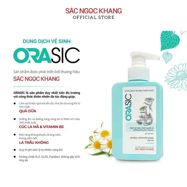 Dung dịch vệ sinh phụ nữ ORASIC Sắc Ngọc Khang