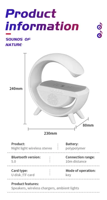 Loa Bluetooth Sạc Ko D&acirc;y Đ&egrave;n Tạo Kh&ocirc;ng Kh&iacute; 3in1 BT 2301