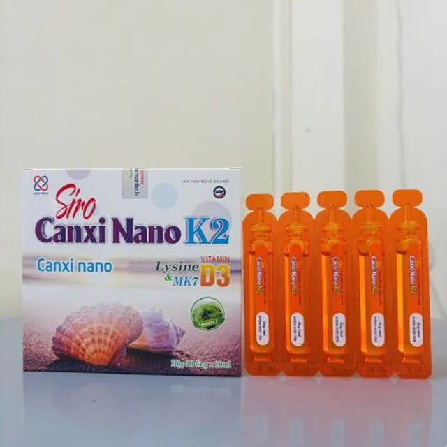 C&ocirc;ng Ty NK CANXI NANO K2 tảo biển đỏ - Hộp 20 ống siro 10ml
