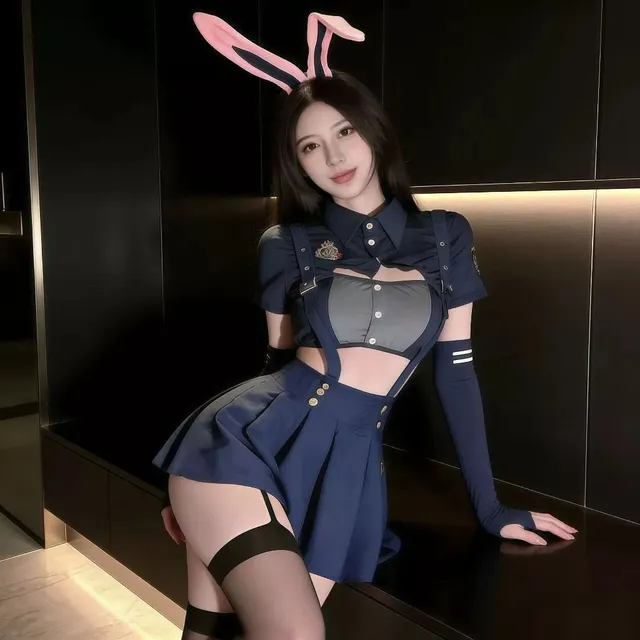 V&aacute;y Cosplay Thỏ Xếp Ly Phong C&aacute;ch Ho&agrave;ng Gia Sexy Đ&aacute;ng Y&ecirc;u