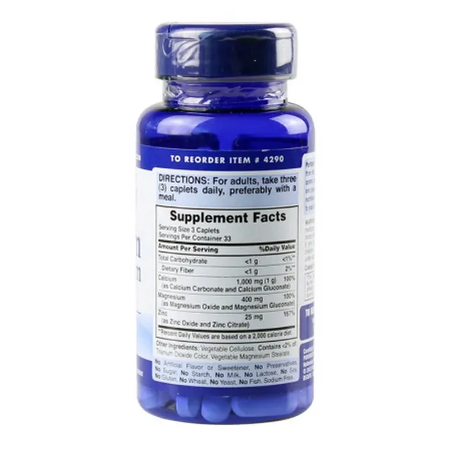 Vi&ecirc;n Uống Calcium Magnesium + Zinc Puritan's Pride