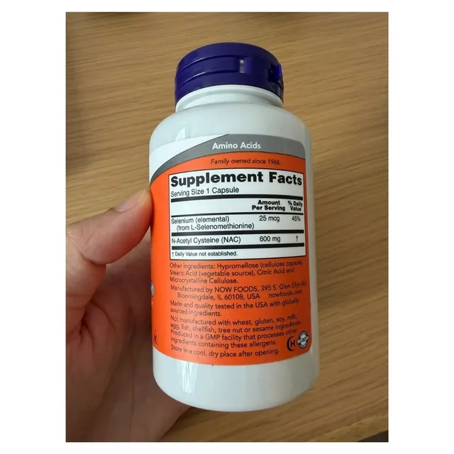 Vi&ecirc;n Uống Hỗ Trợ Giải Độc Gan Bổ Phổi NOW NAC 600mg