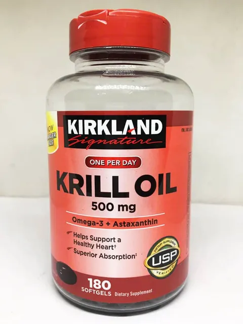 Vi&ecirc;n uống dầu t&ocirc;m Kirkland Signature Krill Oil 500mg