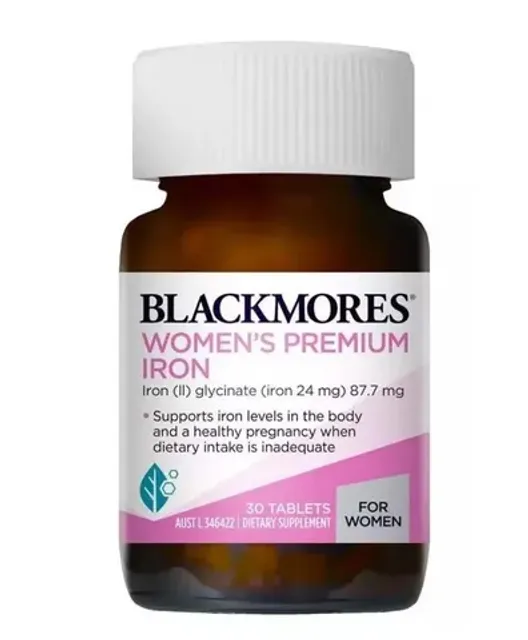 Vi&ecirc;n uống bổ sung sắt Blackmores Women's Premium Iron 30 vi&ecirc;n