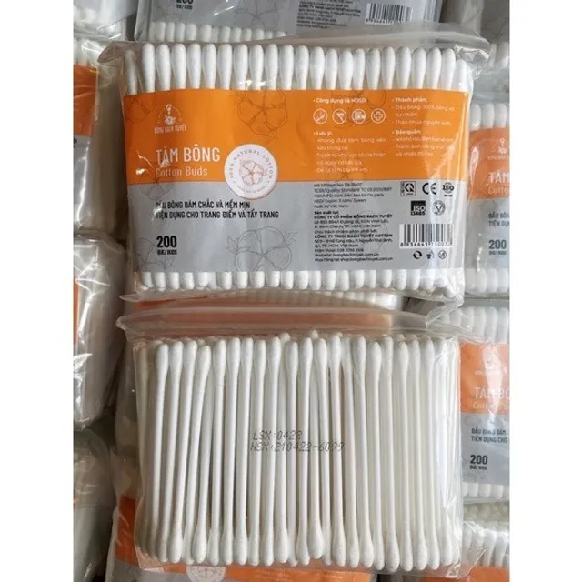 Tăm B&ocirc;ng Người Lớn Cotton Buds G&oacute;i Z&iacute;p B&ocirc;ng Bạch Tuyết