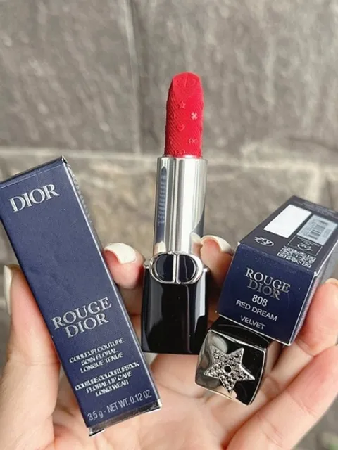 Son Dior 806 Rouge Dior Couture Lip Velvet Limited Edition Red Luck