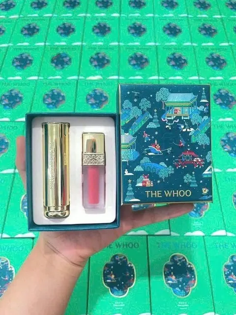 Set son dưỡng The History of Whoo màu hồng + son kem 18 bản noel