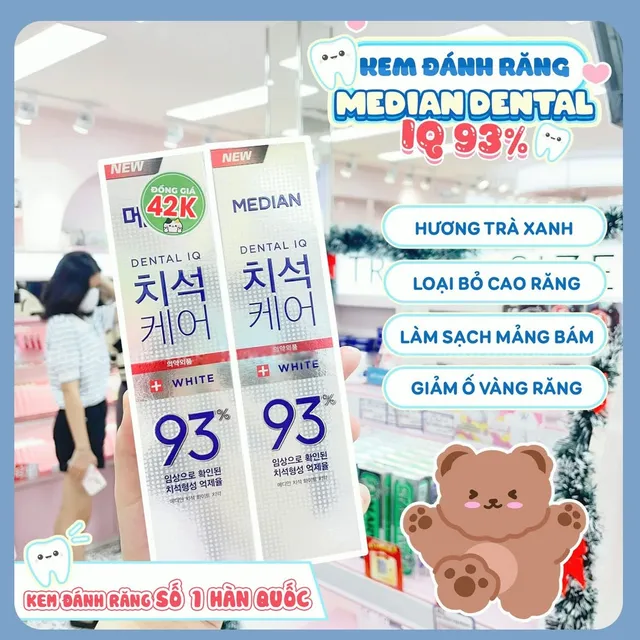 Kem đánh răng Median Dental Iq Orignail 93% (Trắng)
