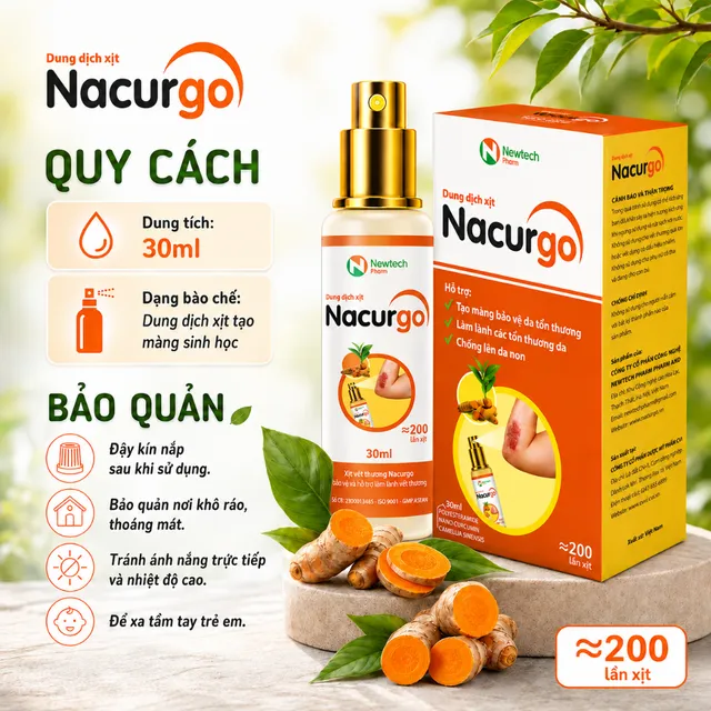Chai xịt vết thương Nacurgo