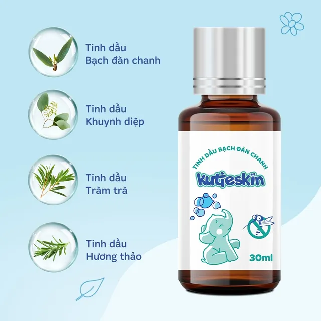 H&igrave;nh ảnh Tinh dầu bạch đ&agrave;n chanh cho b&eacute; Kutieskin