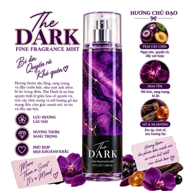 Xịt thơm body mist Dark Kiss 236ml