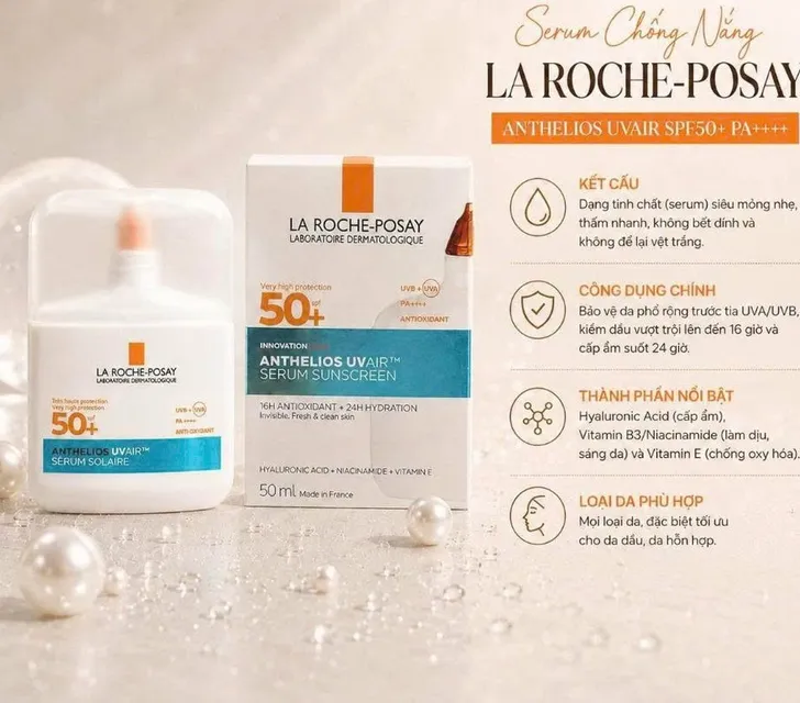 Hướng dẫn sử dụng Tinh chất chống nắng La Roche Posay anthelios UV 50spf+