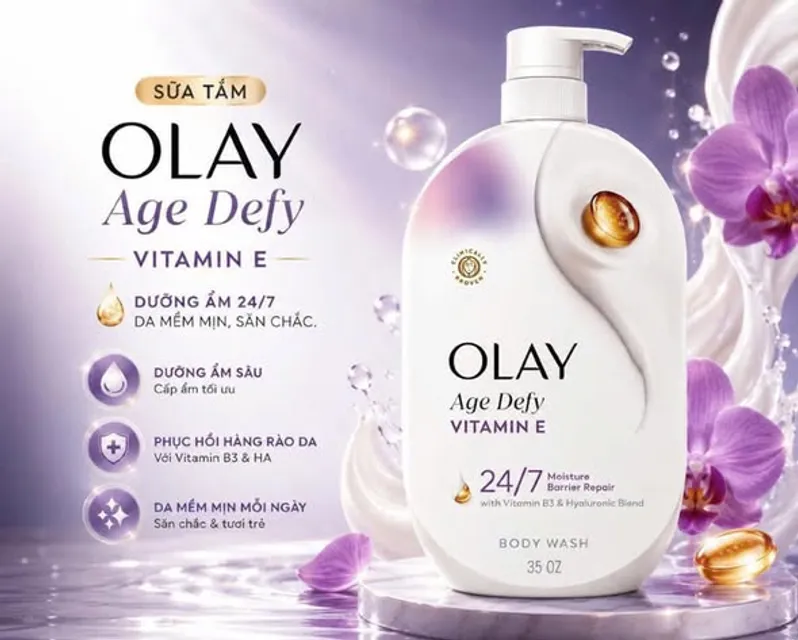 Sữa tắm Olay Age Defying Vitamin E ch&iacute;nh h&atilde;ng