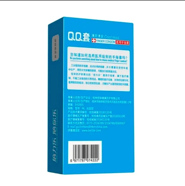 Bao Cao Su Ng&oacute;n Tay M&aacute;t Lạnh Beilile QQ Cool Mint