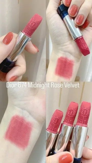 Chạm đầu, ko vỏ - son Dior 674 Midnight Rose velvet