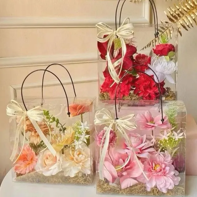 Tui qùa Xách mica có hoa đựng son 01