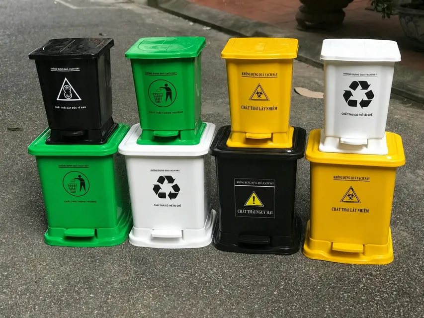 Mẫu th&ugrave;ng r&aacute;c nhựa 15L cho cơ sở Y TẾ