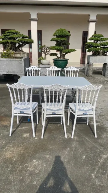 B&agrave;n Nhựa Chữ Nhật 80 cm x 140 cm Ch&acirc;n Rời Inox