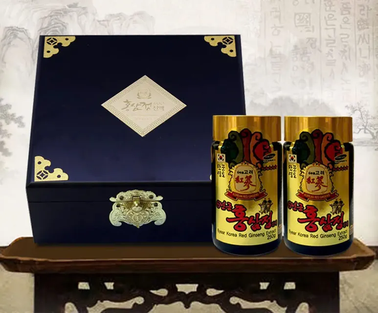 Cao Hồng S&acirc;m H&agrave;n Quốc Hộp Gỗ Đen