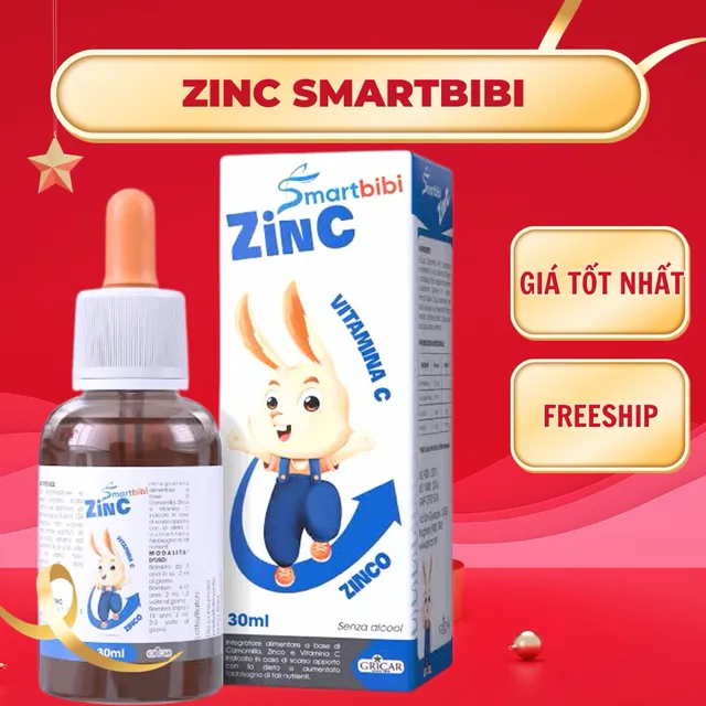 Kẽm Chelate Hữu Cơ Smartbibi ZinC cho trẻ
