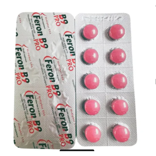 Nội dung Bổ sung sắt v&agrave; vitamin Feron B9 Mediphar