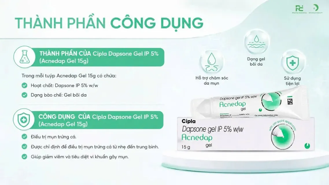 Kem L&agrave;m Sạch Mụn Acnedap 5% 15g