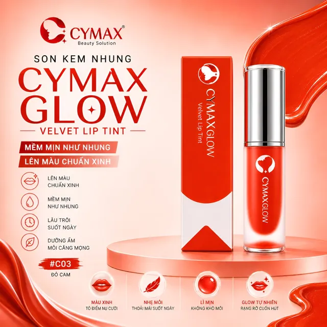 Son Kem Nhung CYMAX Glow Velvet Lip Tint - T&iacute;nh Năng Nổi Bật