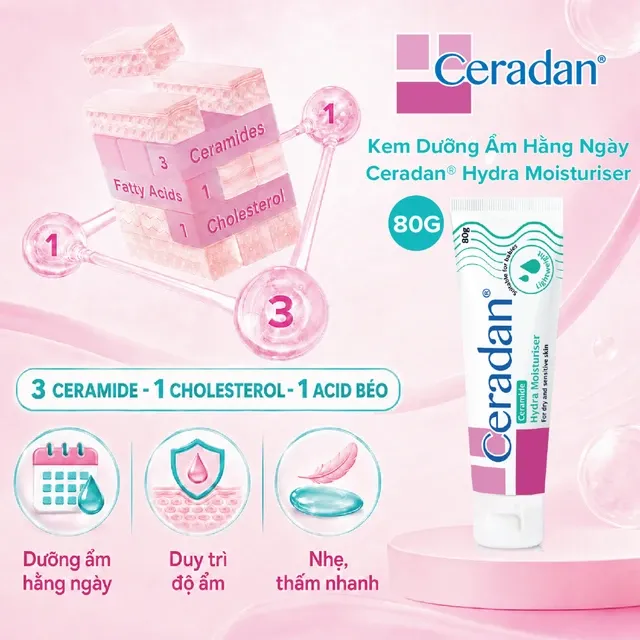 Kem dưỡng ẩm Ceradan Ceramide Hydra Moisturiser chi tiết