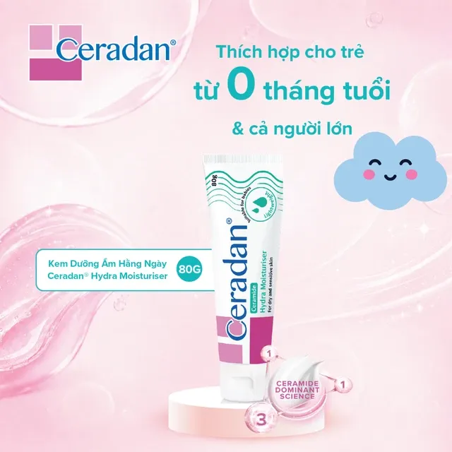 Kem dưỡng ẩm Ceradan Ceramide Hydra Moisturiser sử dụng h&agrave;ng ng&agrave;y