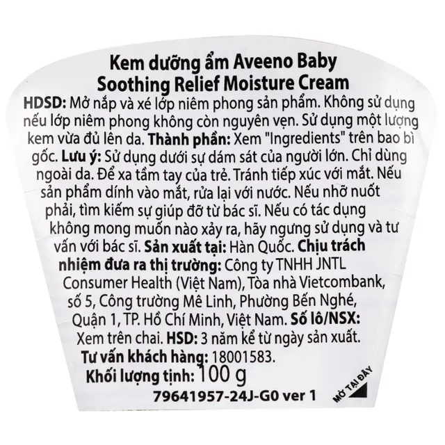 Hướng dẫn sử dụng kem dưỡng ẩm Aveeno Baby