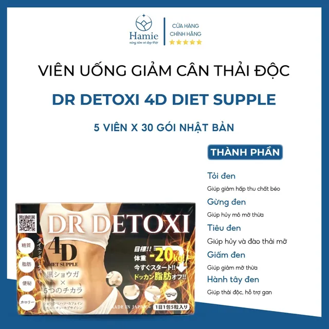 Vi&ecirc;n Uống Giảm C&acirc;n Dr Detoxi 4D