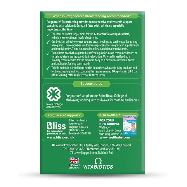 Vitabiotics Pregnacare Breast Feeding - gi&uacute;p ph&aacute;t triển tr&iacute; n&atilde;o v&agrave; thị gi&aacute;c cho trẻ