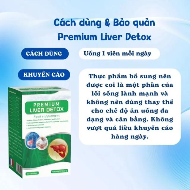 Liệu Tr&igrave;nh Sử Dụng Vi&ecirc;n Uống Premium Liver Detox