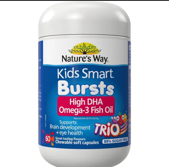 Nature&rsquo;s Way Kids Smart Bursts High DHA Omega-3 Fish Oil Trio