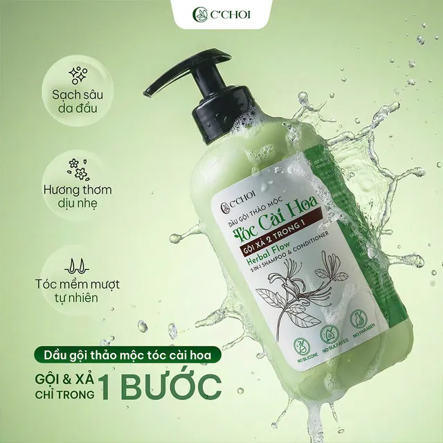 Hướng dẫn sử dụng Dầu Gội Thảo Mộc T&oacute;c C&agrave;i Hoa