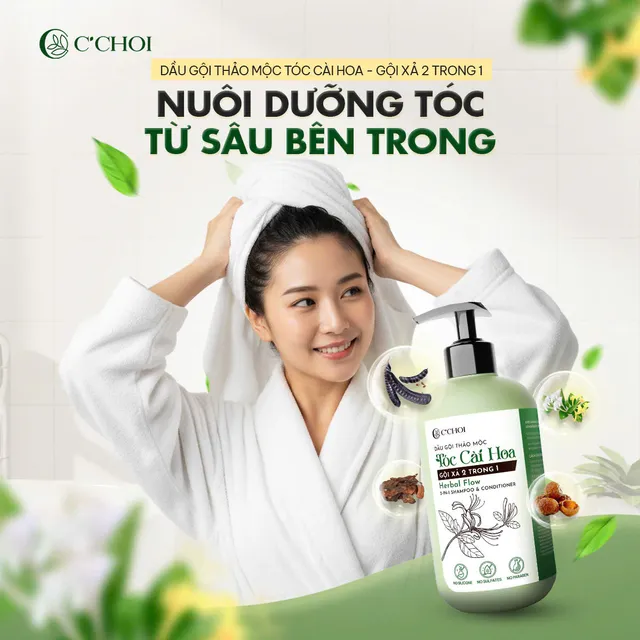 Dầu Gội Thảo Mộc T&oacute;c C&agrave;i Hoa