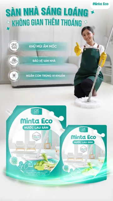 Sử dụng nước lau s&agrave;n Minta Eco