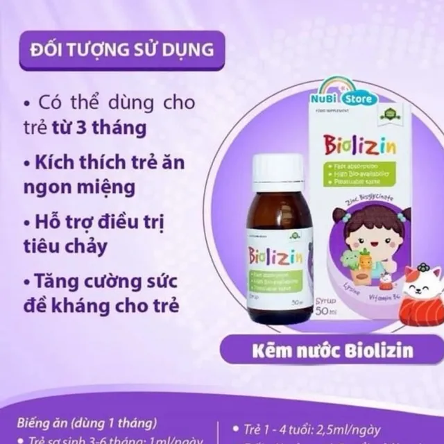 Kẽm hữu cơ Biolizin