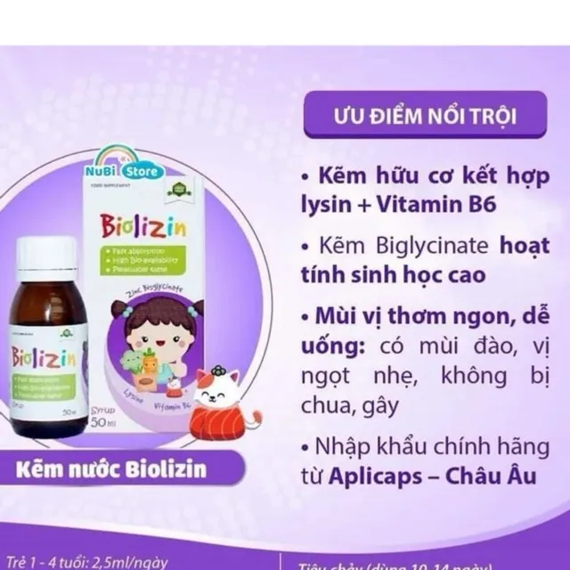Kẽm hữu cơ Biolizin Aplicaps
