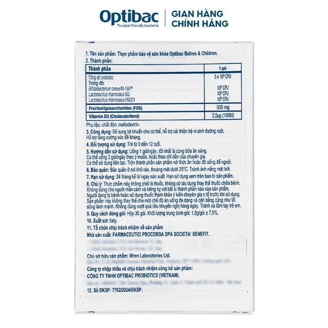 Sản phẩm Optibac Babies & Children