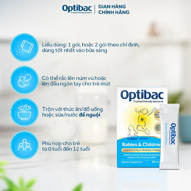 Men vi sinh Optibac cho trẻ em