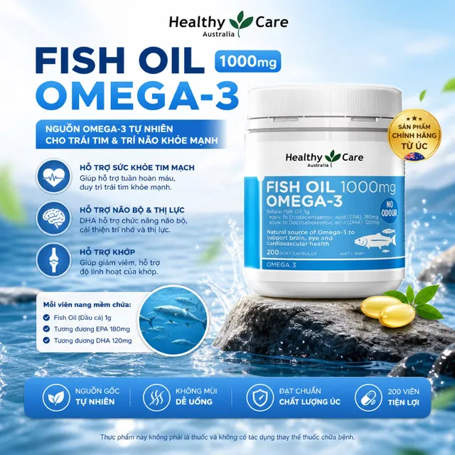 Lợi &iacute;ch của Omega 3 Healthy Care Fish Oil