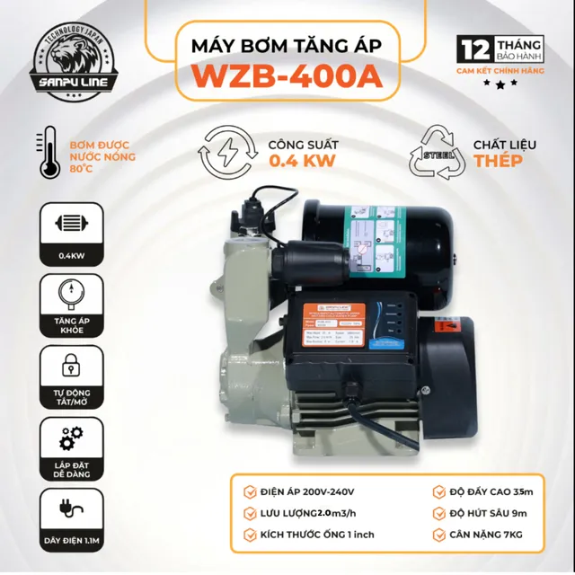 M&aacute;y bơm tăng &aacute;p SANPULINE